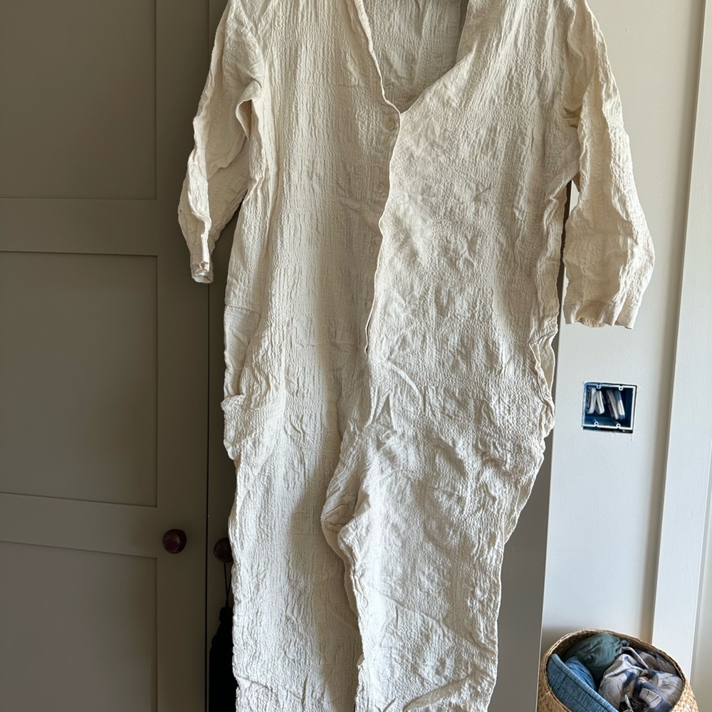 Hatch Taylor Maternity Textured Gauze Jumpsuit